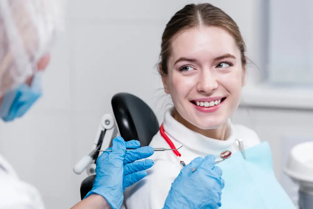 Girl smiling in orthodontic practice